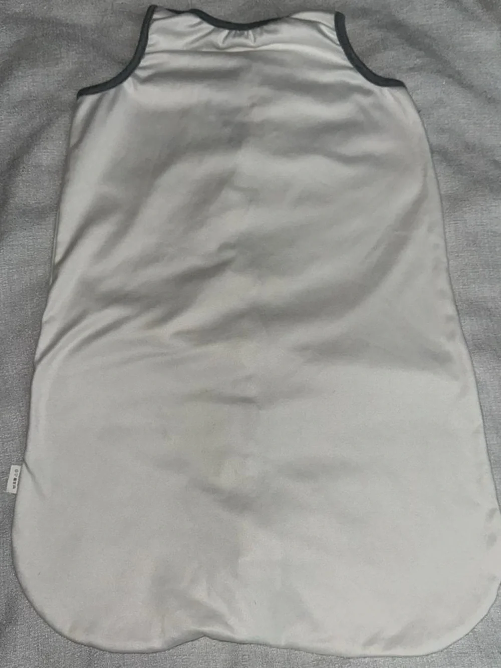 White Baby Sleep Sack with Gray Trim